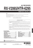 Yamaha RXV-2065 - Service Manual 